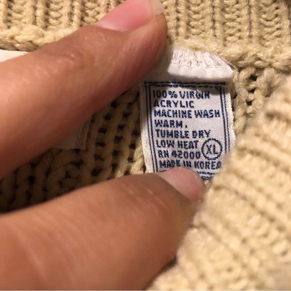 Vintage Troy Hill Gray Stripe Crew Neck Pullover Knit Sweater Preppy XL #527-16 - Picture 4 of 6